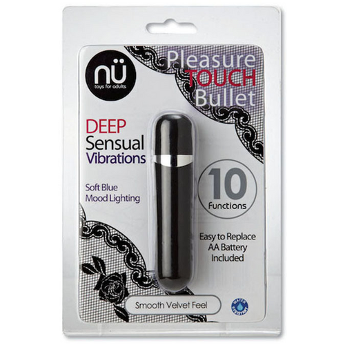 NU Sensuelle S-Wet Pleasure Touch 10 Function Bullet Black