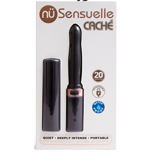 Sensuelle Cache 20 Func Rechargeable Covered Vibe BlacK