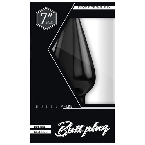 Bottom Line 7" Buttplug Rubber Black Model 2