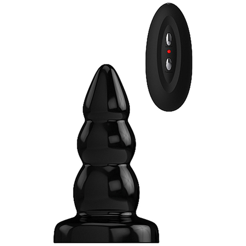 Bottomline 5" Buttplug Rubber Black Vibrating Model 6