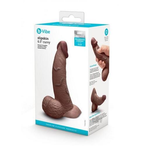 6.5" Slipskin Curved Silicone Cock