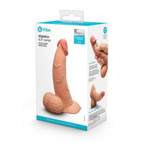 6.5" Slipskin Curved Silicone Cock