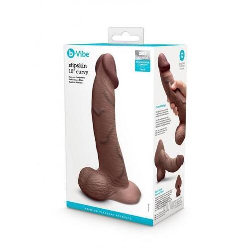 10" Slipskin Curved Silicone Cock