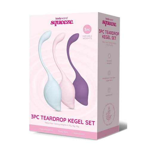 Bodywand Squeeze 3pc Teardrop Kegel Set Weighted Kegel Set - 3 Piece Kit