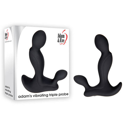 Adam & Eve Adam's Vibrating Triple Probe Black USB Rechargeable Prostate Massager