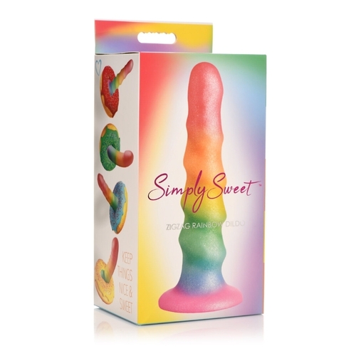 SIMPLY SWEET 6.5" ZIGZAG RAINBOW DILDO