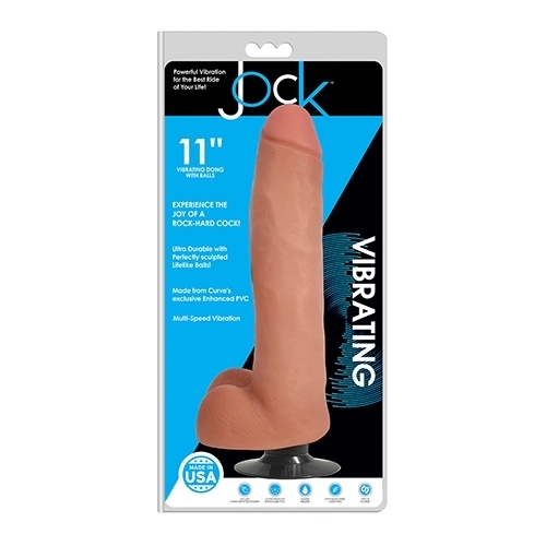 11" Vibrating Cock + Balls