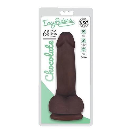 Easy Riders 6" Slim Bioskin Dong With Balls Chocol