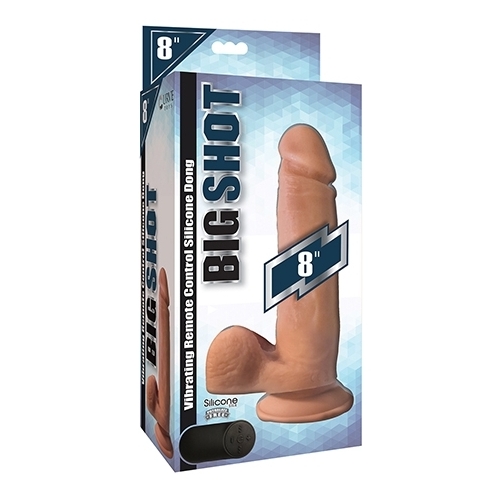 8" Vibrating Silicone Cock + Balls