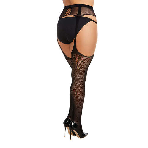 Lace Up Fishnet Garter Hose Q