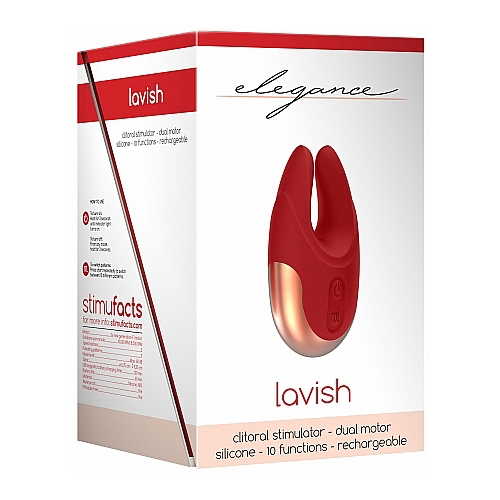 Elegance Dual Motor Clitoral Stimulator Lavish Red