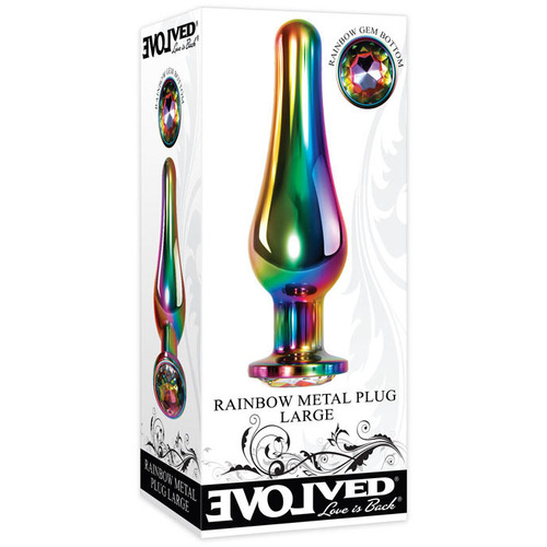 Large Rainbow Metal Butt Plug