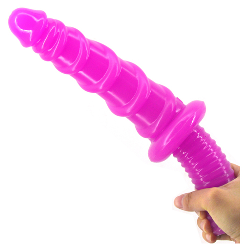 11" Ribbed Dildo + Handle