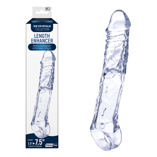 Ice Crystals 4 Inch Length Enhancer Clear 4 Inch Penis Extension Sleeve