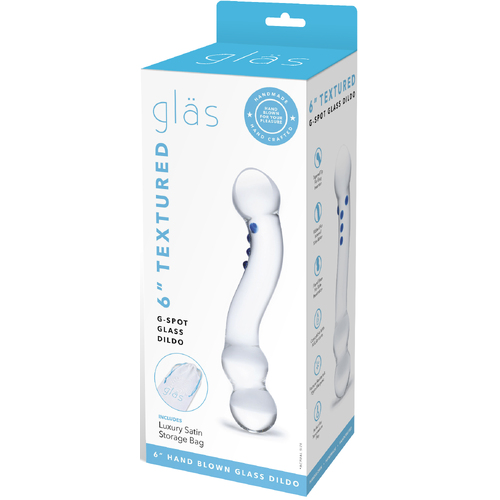 6" Textured G-Spot Glass Dildo