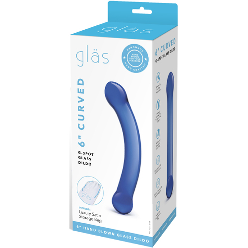 6" Curved G-Spot Glass Dildo