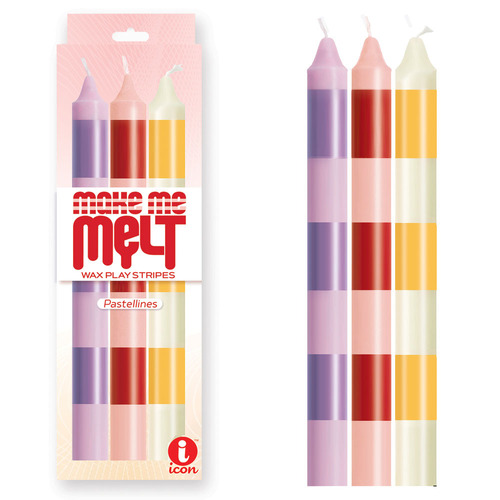 The 9's Make Me Melt Drip Candle 3-Pk - Pastellines Pastel Coloured Drip Candles - 3 Pack