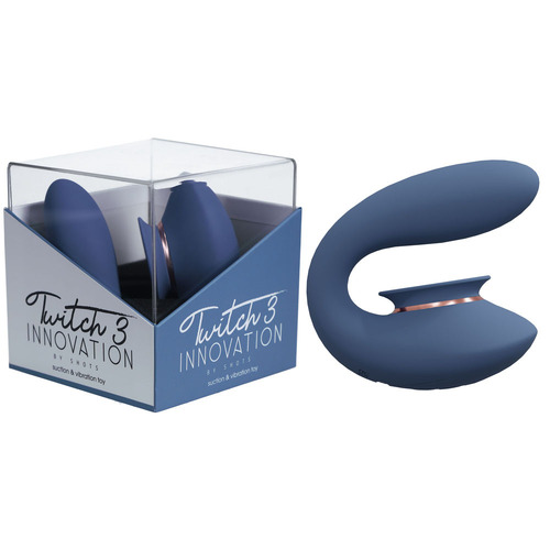 Twitch 2 - Blue/Grey Blue/Grey USB Rechargeable Suction Vibrator