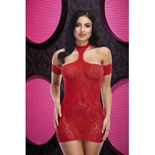 Cut Out Lace Mini Dress OS