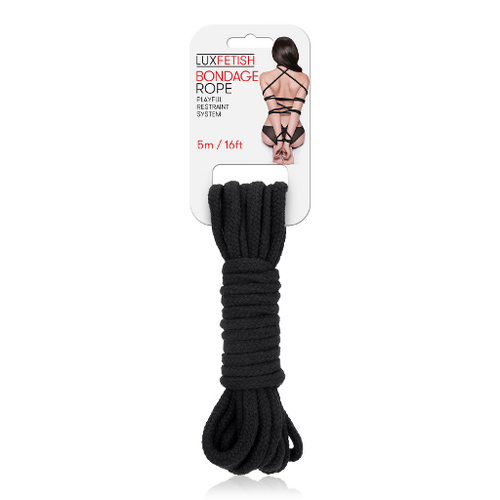 Lux Fetish BONDAGE ROPE 5M - BLACK