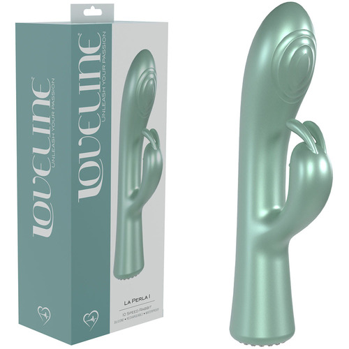 LOVELINE La Perla I - Green Pearlescent Green 19.2 cm USB Rechargeable Rabbit Vibrator