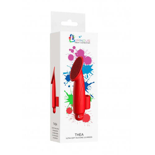 Thea - ABS Bullet With Silicone Sleeve - 10-Speeds - Red