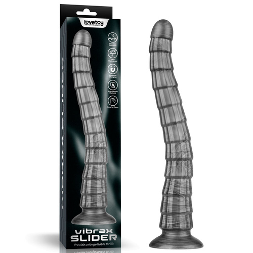 King Sized Vibrating Vibrax Slider Grey 36.8 cm (14.5'') USB Rechargeable Vibrating Dildo