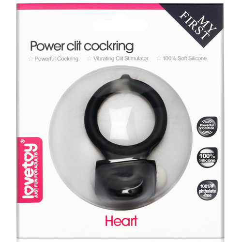 Power Clit Cockring Heart Black