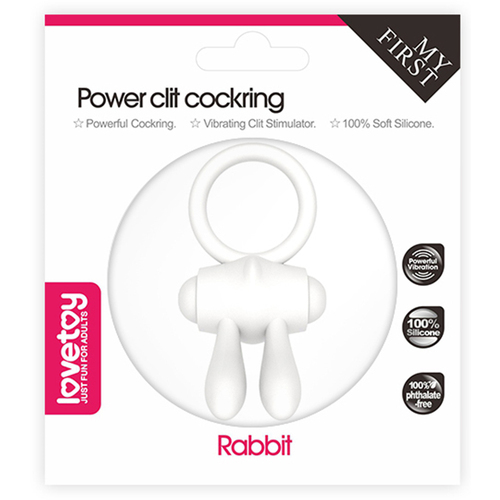 Power Clit Cockring Rabbit White