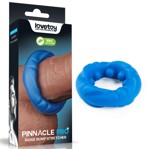 Pinnacle Pro Ridge Bump Stretcher Blue Cock Ring