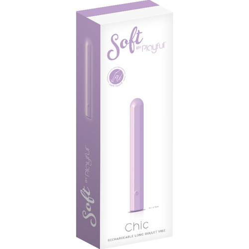 Soft by Playful Chic Rechargeable Long Bullet Vibe Purple