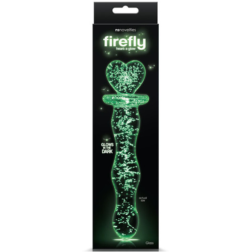 7.5" Glowing Heart Glass Dildo