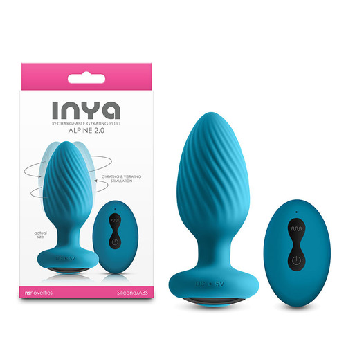 INYA Alpine 2.0 - Teal Teal 10.7 cm USB Rechargeable Butt Plug with Wireless Remote