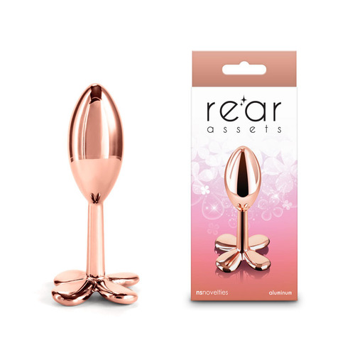 Rear Assets Clover - Rose Gold Rose Gold 9.2 cm Metallic Butt Plug