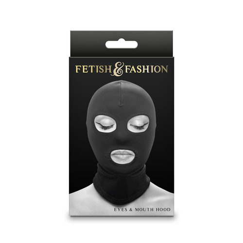 Fetish & Fashion - Eyes & Mouth Hood - Black Black Hood