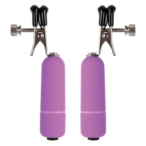 Vibrating Nipple Clamps - Purple