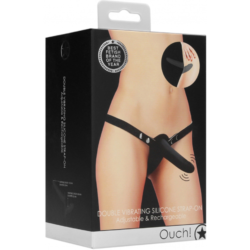 Double Vibrating Silicone Strap-On