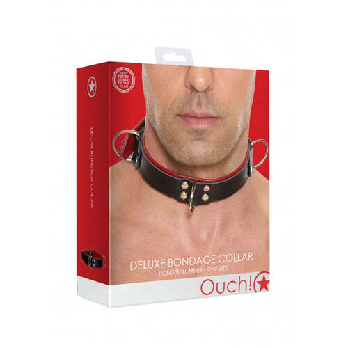 Deluxe Bondage Collar - One Size - Red