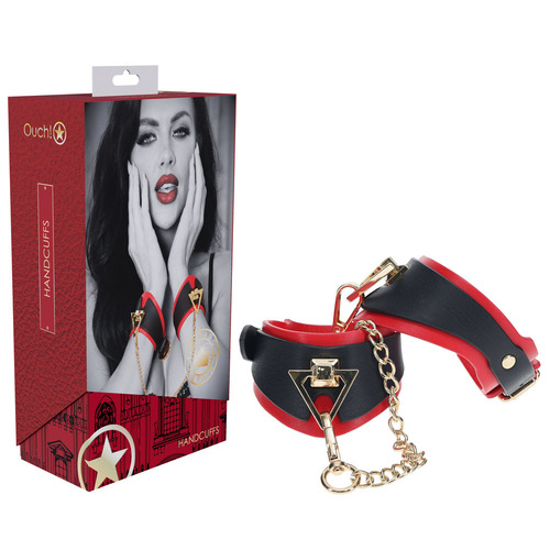 OUCH! Milan Collection - Handcuffs Black/Red Restraints