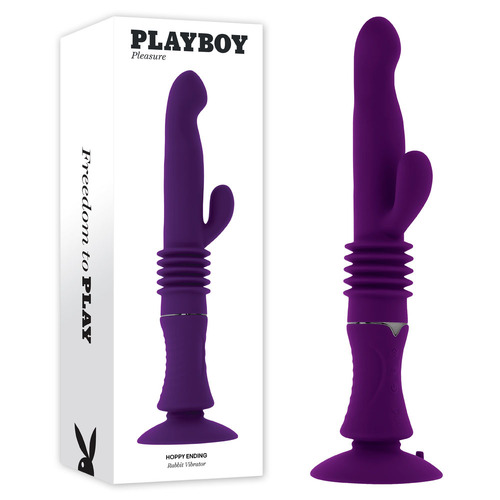 Playboy Pleasure HOPPY ENDING Purple 29.2 cm USB Rechargeable Thrusting Rabbit Vibrator