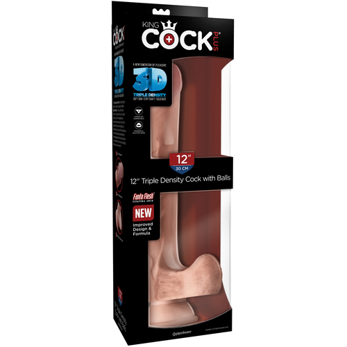 12" Realistic 3D Cock + Balls