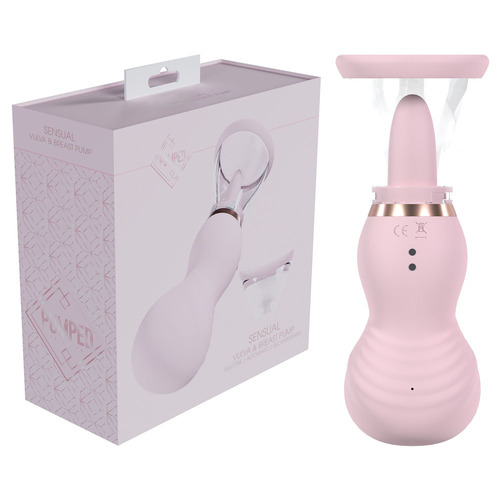 PUMPED Sensual Auto Vulva & Brest Pump - Pink Pink USB Rechargeable Ladies Pump