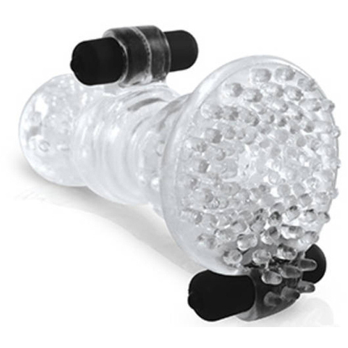 Vibrating Clear Textured Stroker