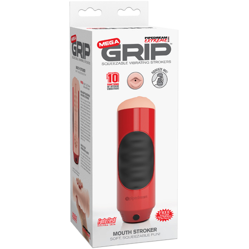 Mega Grip Vibrating Mouth Stroker