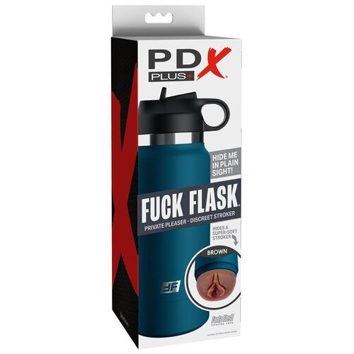 PDX Plus Fuck Flask Private Pleaser Discreet Stroker Blue Bottle Brown