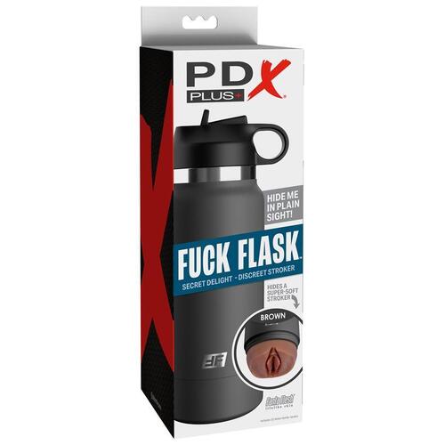 PDX Plus Fuck Flask Secret Delight Discreet Stroker Grey Bottle Brown