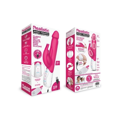 Rabbit Essentials Rechargeable Realistic Rabbit Hot Pink