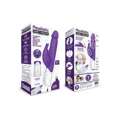 Rabbit Essentials Rechargeable Realistic Rabbit Hot Purple