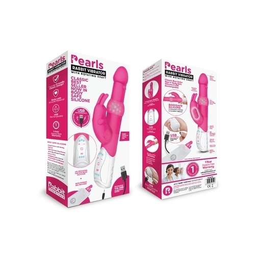 Rabbit Essentials Rechargeable Pleasure Pearls Rabbit - Hot Pink