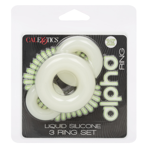 Alpha Glow-In-The-Dark Liquid Silicone 3 Ring Set